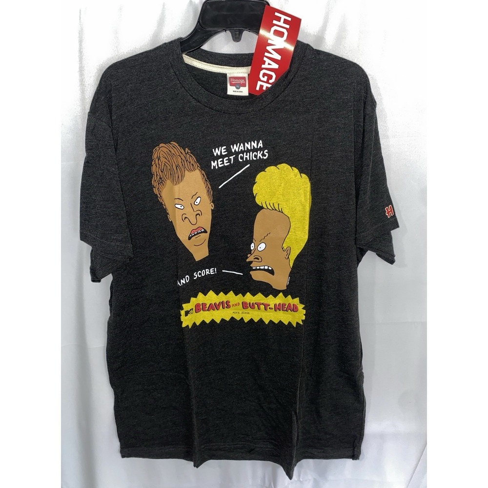 NWT‎ Homage Beavis And Butt-Head T Shirt XL We Wanna Meet Chicks And Score